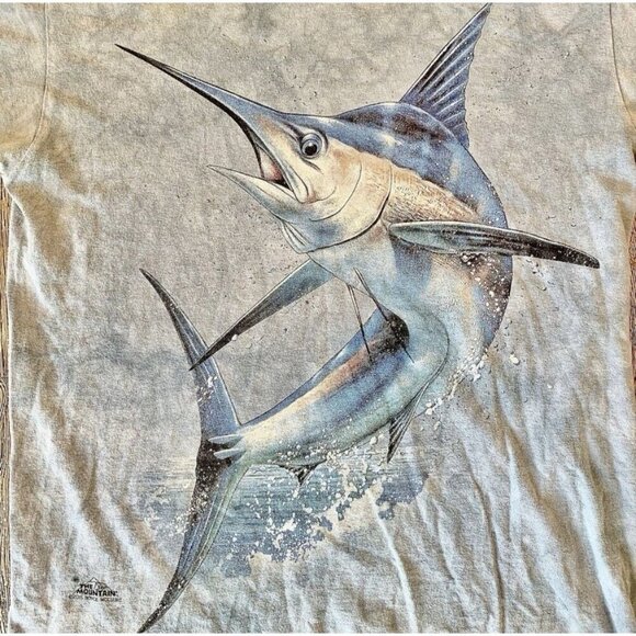 The Mountain Blue Marlin Swordfish Fishing Tie Dye T-Shirt Men’s Small USA - Picture 2 of 5